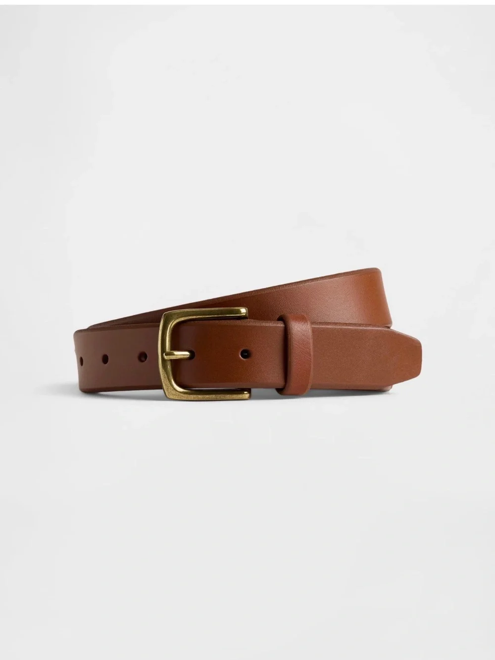 GAP | Classic Brown Leather Belt with Brass Buckle